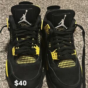 Jordan Black and Yellow Athletic Shoes